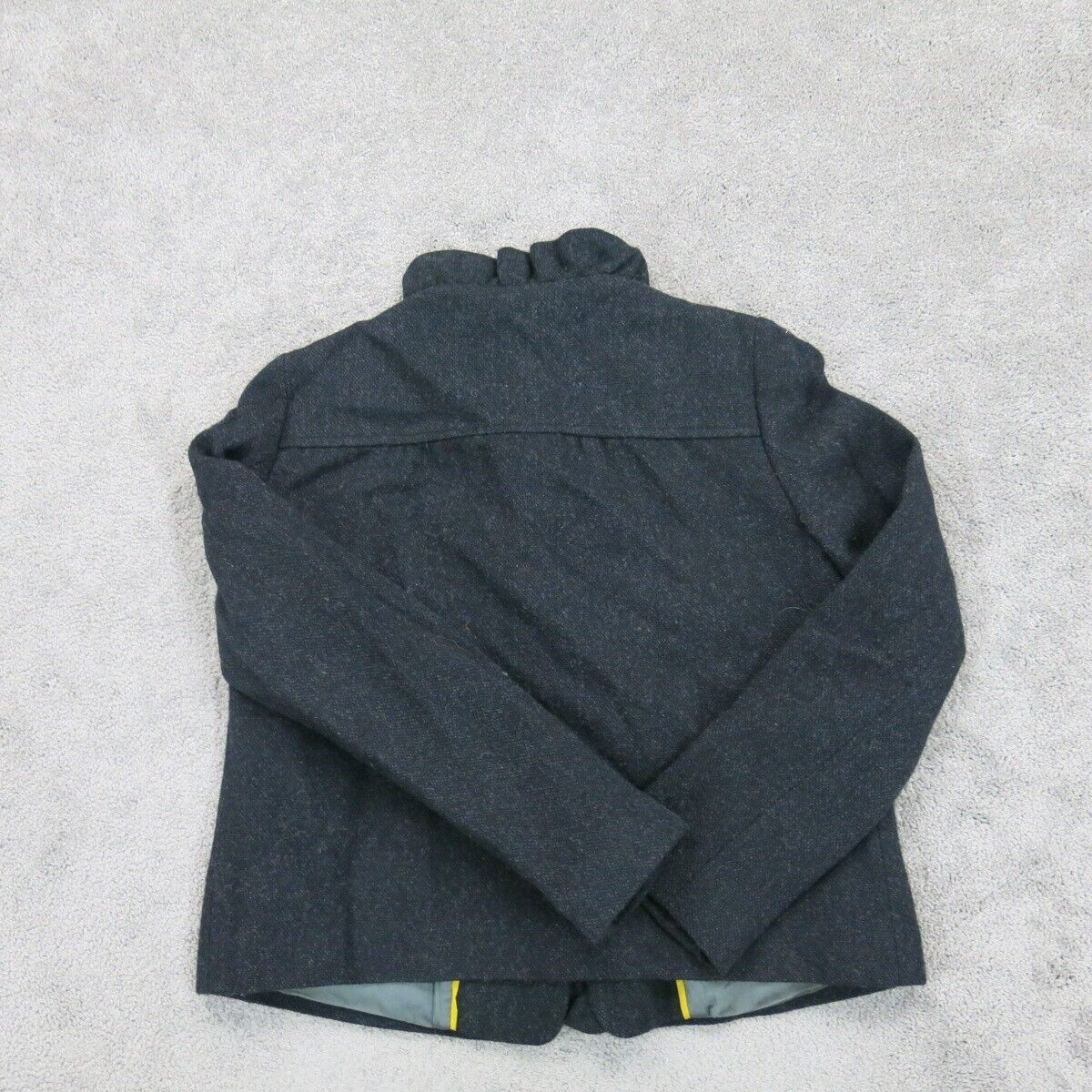 J .Crew Womens Shirt Jacket Single Breasted 100% Wool Long Sleeves Black Size 2