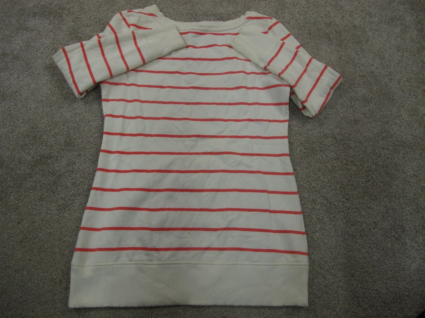 Old Navy Womens Striped Sweater Long Sleeves Kangaroo Pockets White Red Size M