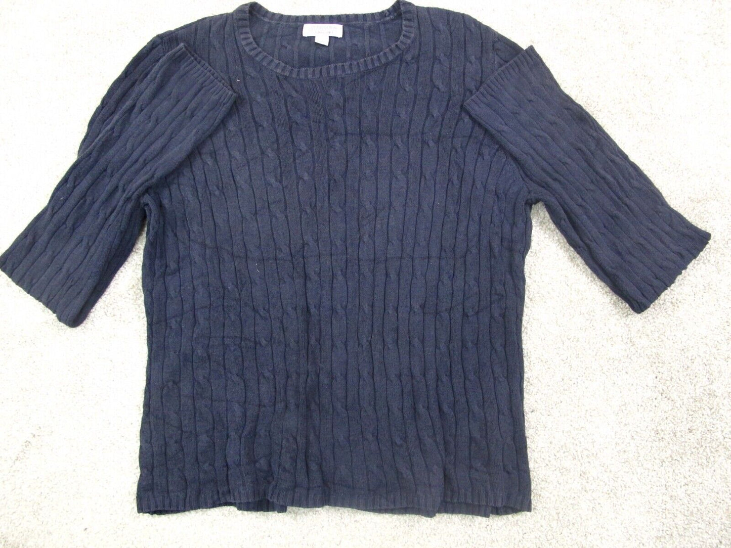 St Johns Bay Womens Pullover Sweater Crew Neck Long Sleeves Blue Size Large