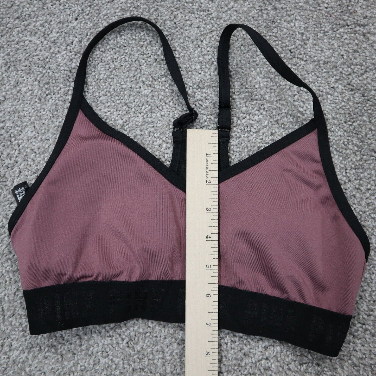 Pink Sports Womens Activewear Sports Bra Adjustable Strap Pink Black Size Small