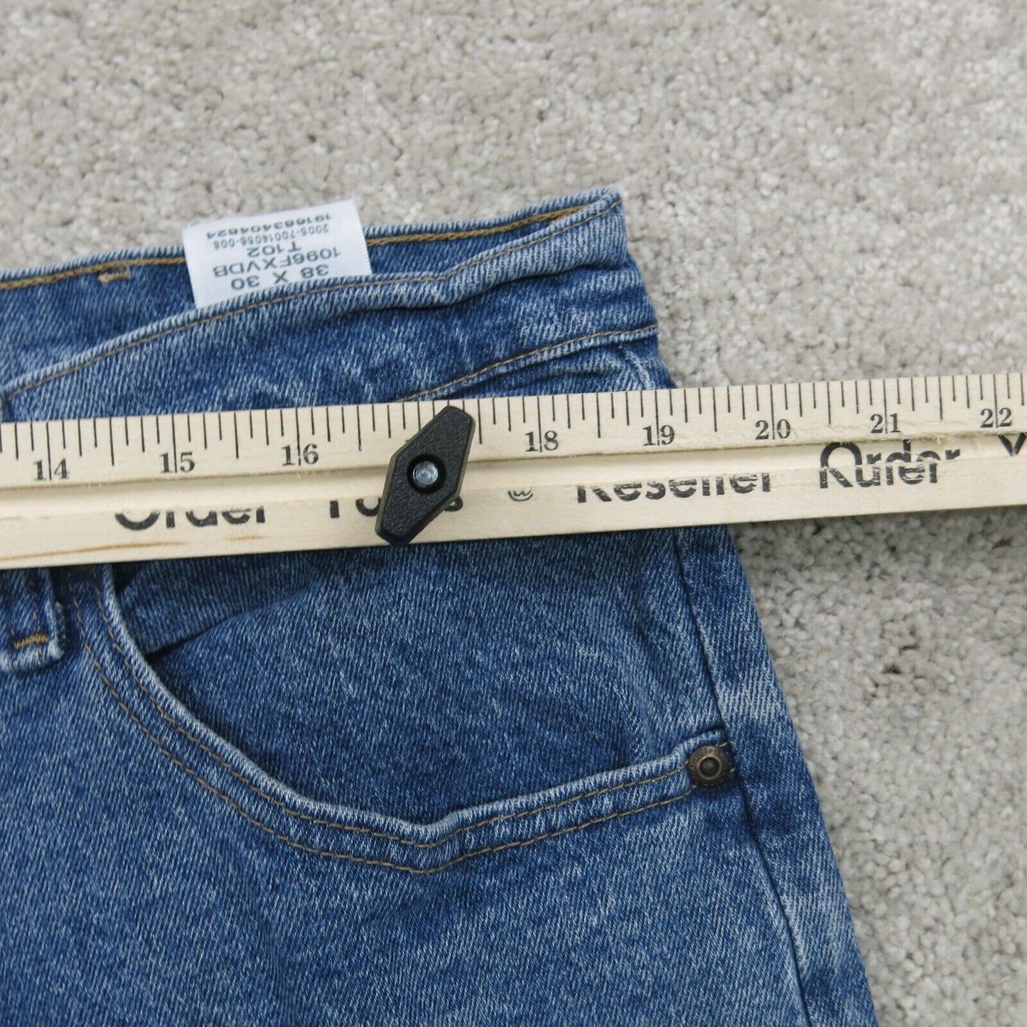 Wrangler Mens Jeans Straight Leg Mid Rise 100% Cotton Pockets Blue Size W38XL30