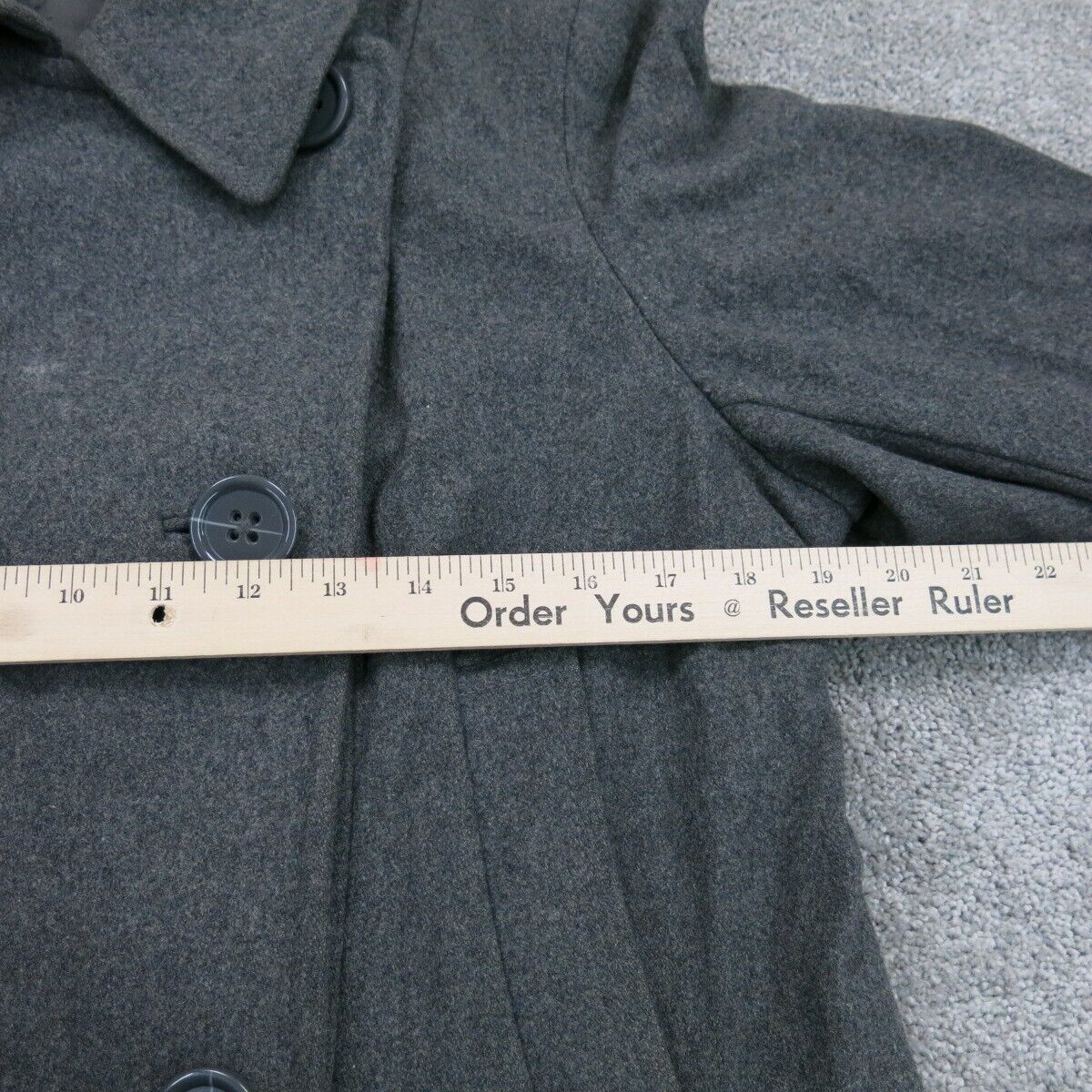 H&M Womens Pea Coat Jacket Tie Waist Long Sleeves Pockets Black Size US 16