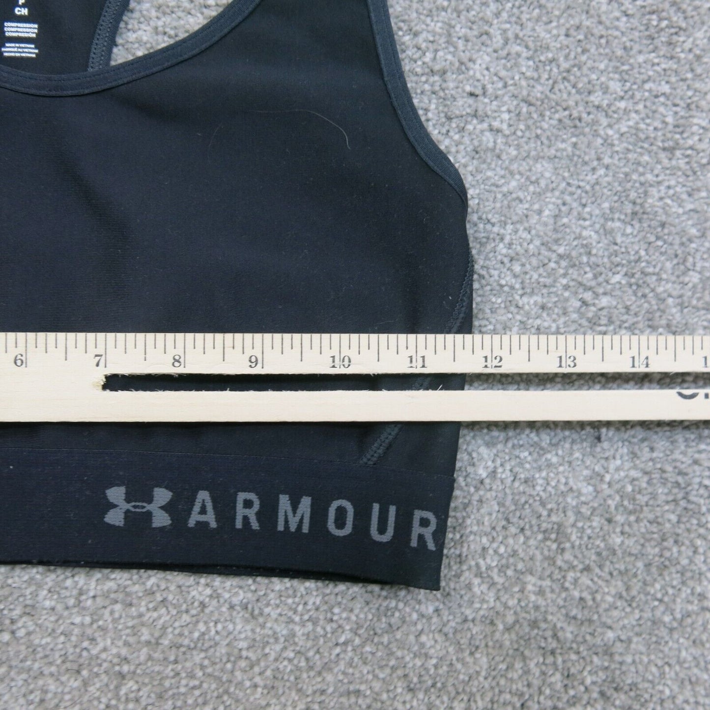 Under Armour Bra Womens Black SZ Small Medium-Impact Keyhole Workout Sports Bra