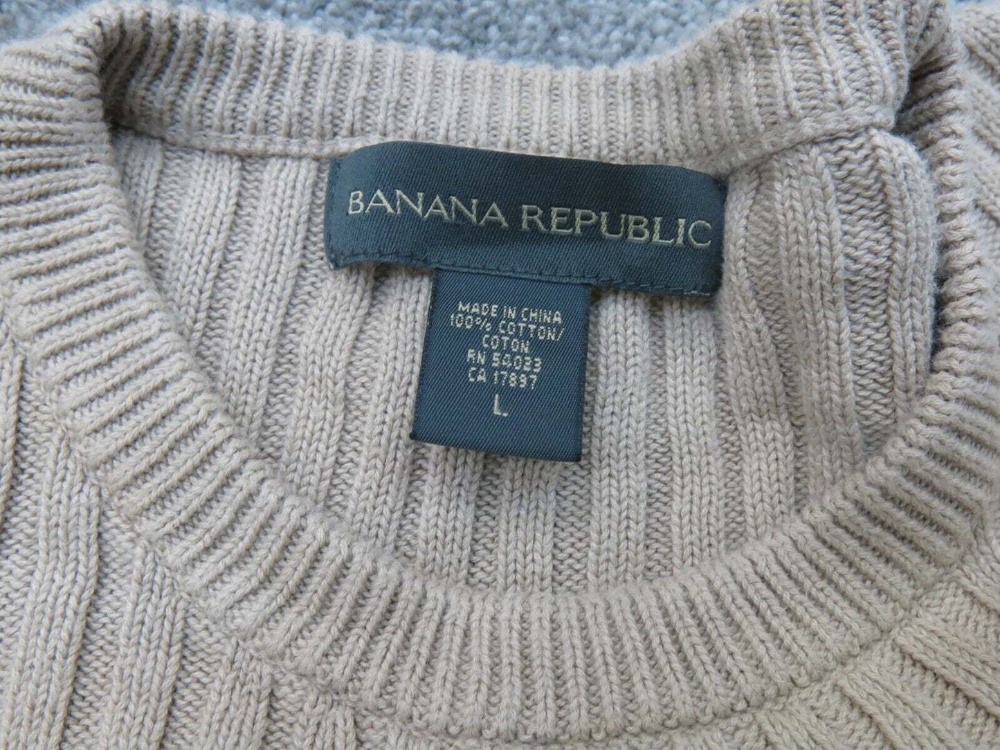 Banana Republic Womens Sweater Knitted Crew Neck Long Sleeve Light Brown Size L