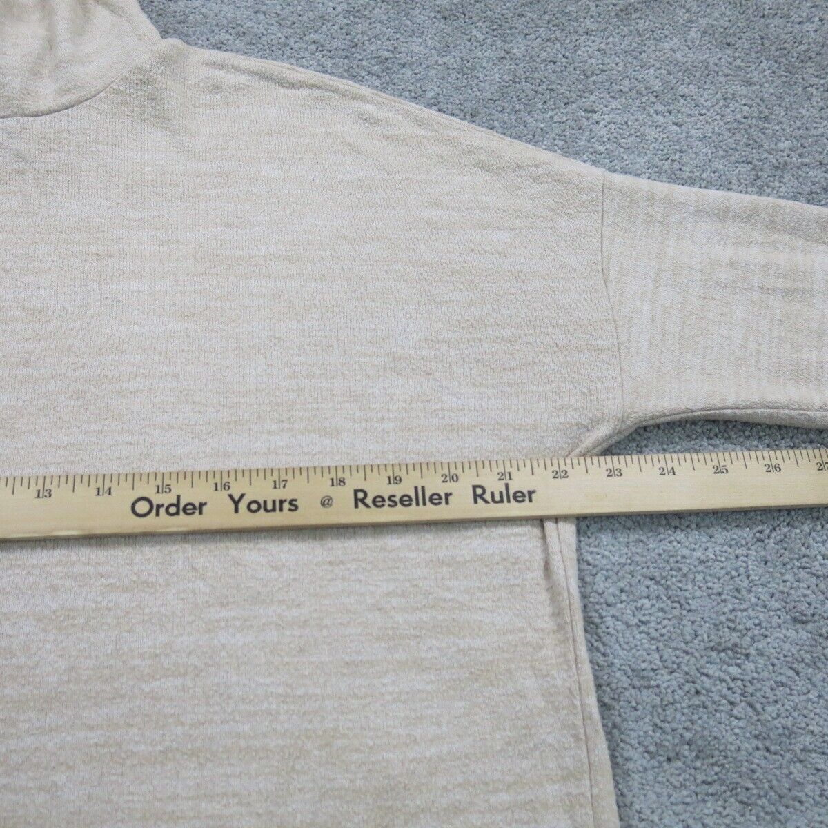 H&M Womens Pullover Sweatshirt Top Long Sleeve High Neck Beige Size Small