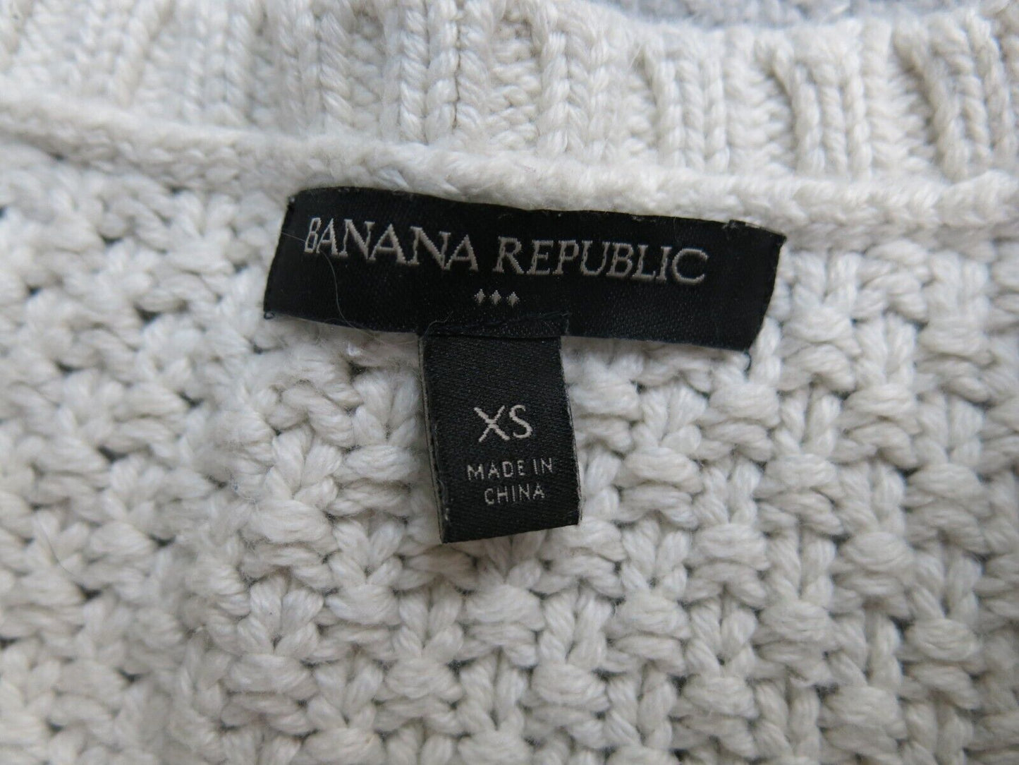 Banana Republic Women Pullover Knitted Sweater Boat Neck Long Sleeve Ivory SZ XS