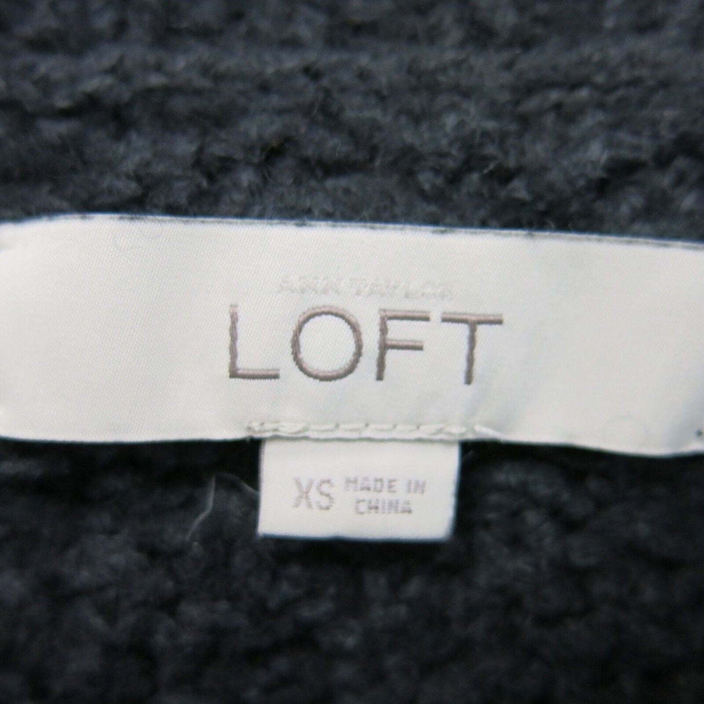 Ann Taylor Loft Womens Sweater Knitted Long Sleeve Round Neck Black Size XS