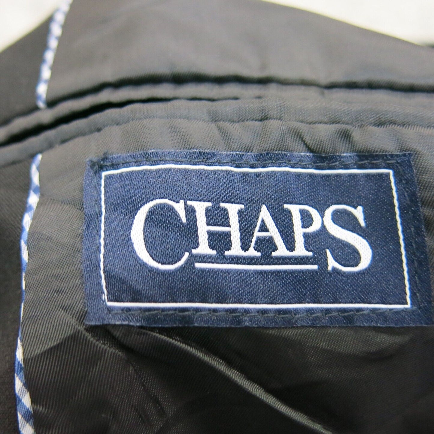 Chaps Mens Blazer Coat Single Breasted Pockets Long Sleeve Black Size 18 Reg