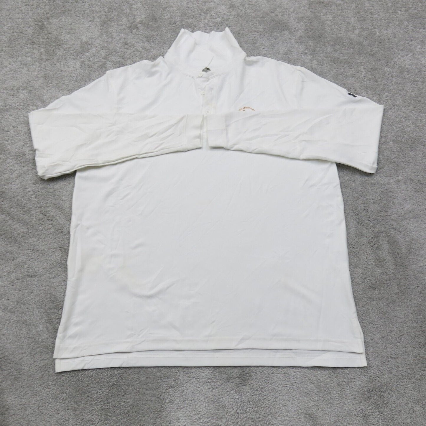 Under Armour Mens Polo Shirt Its All About Kids Loose Heatgear White Size XL