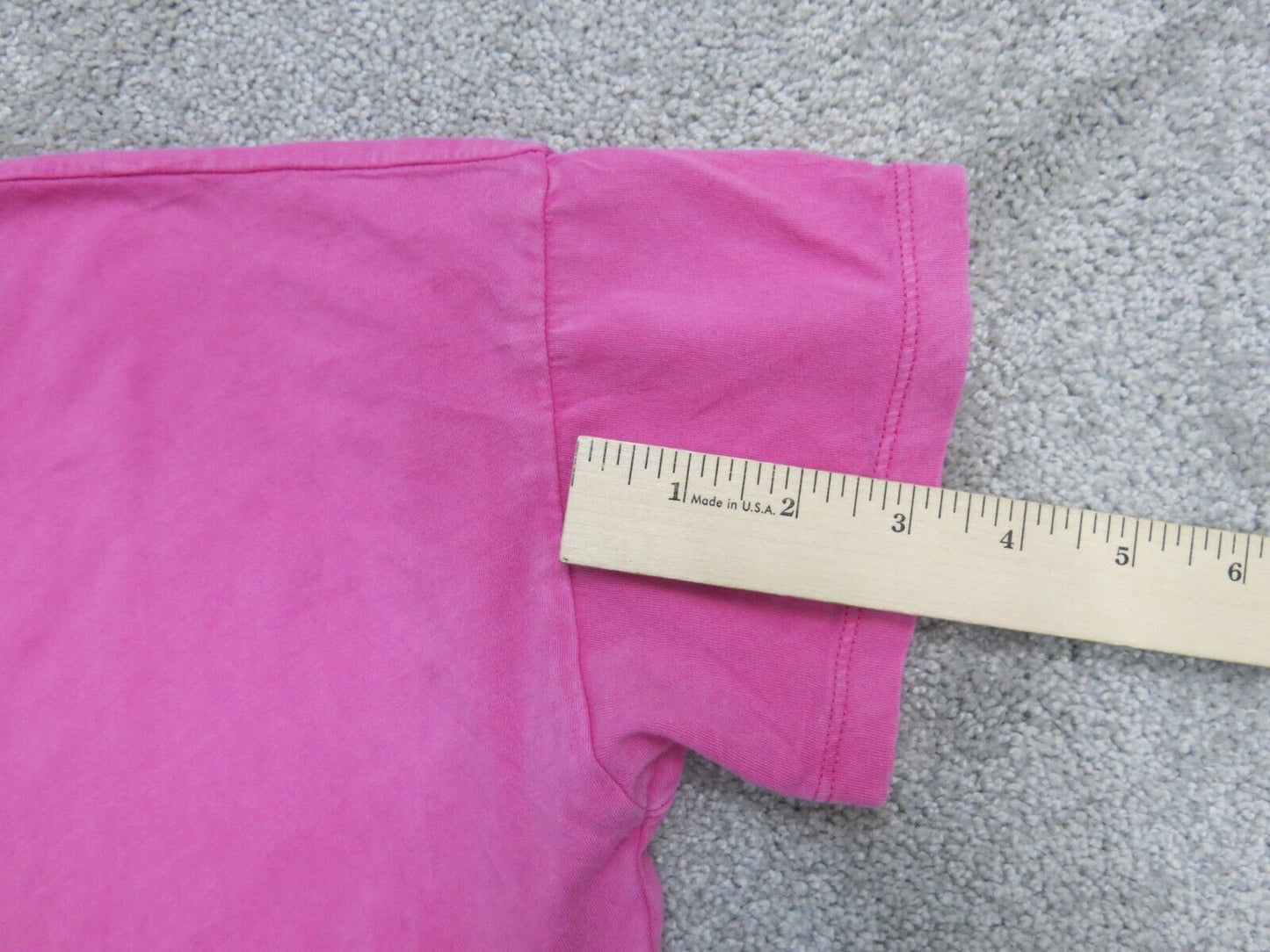 Gap Womens Blouse Short Sleeves V Neck Side Slit Graphic Tee Pink Size Large