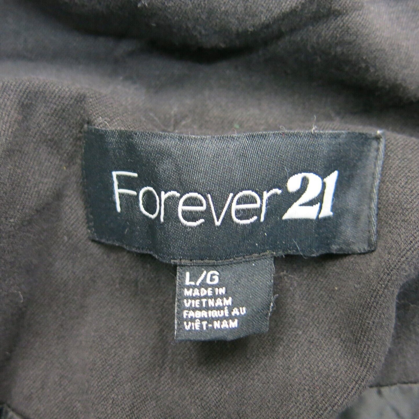 Forever 21 Womens Blazer Coat Single Breasted Long Sleeve Pockets Black SZ Large