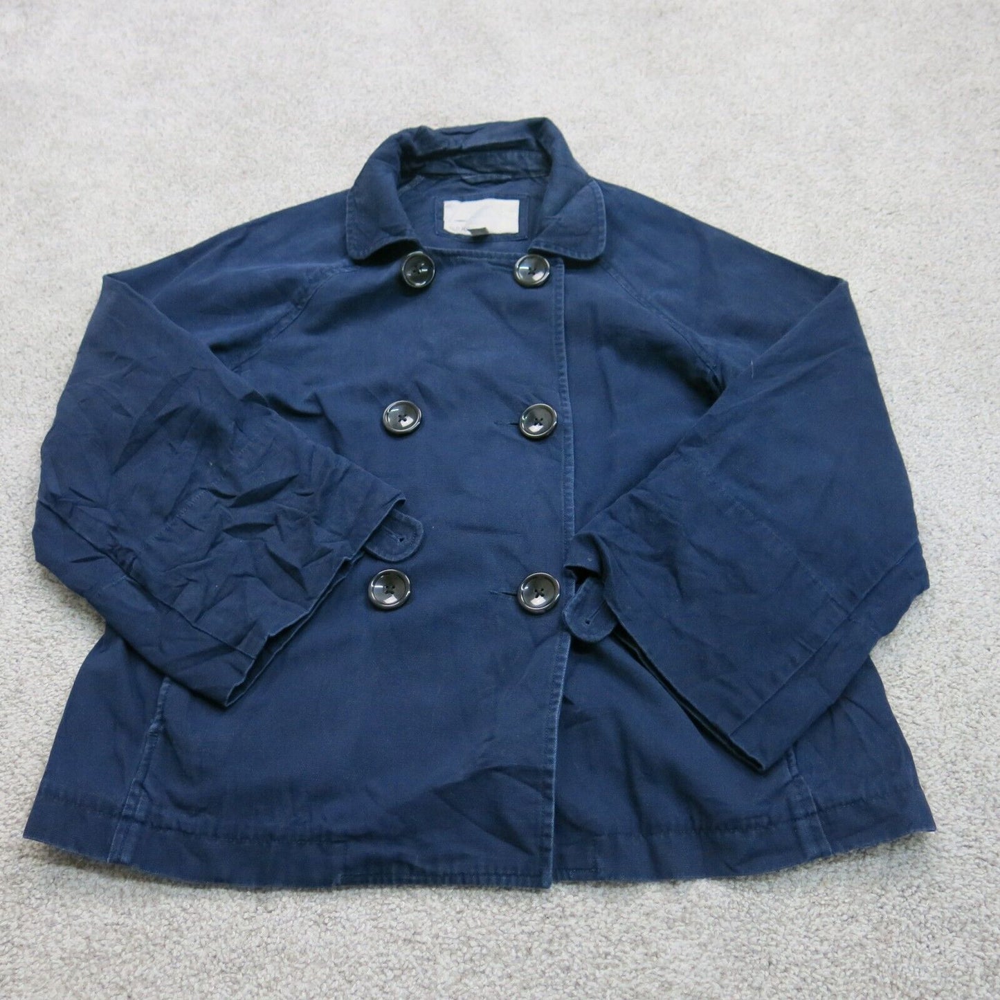 Old Navy Womens Pea Coat Double Breasted Long Sleeve Pockets Blue Size Large