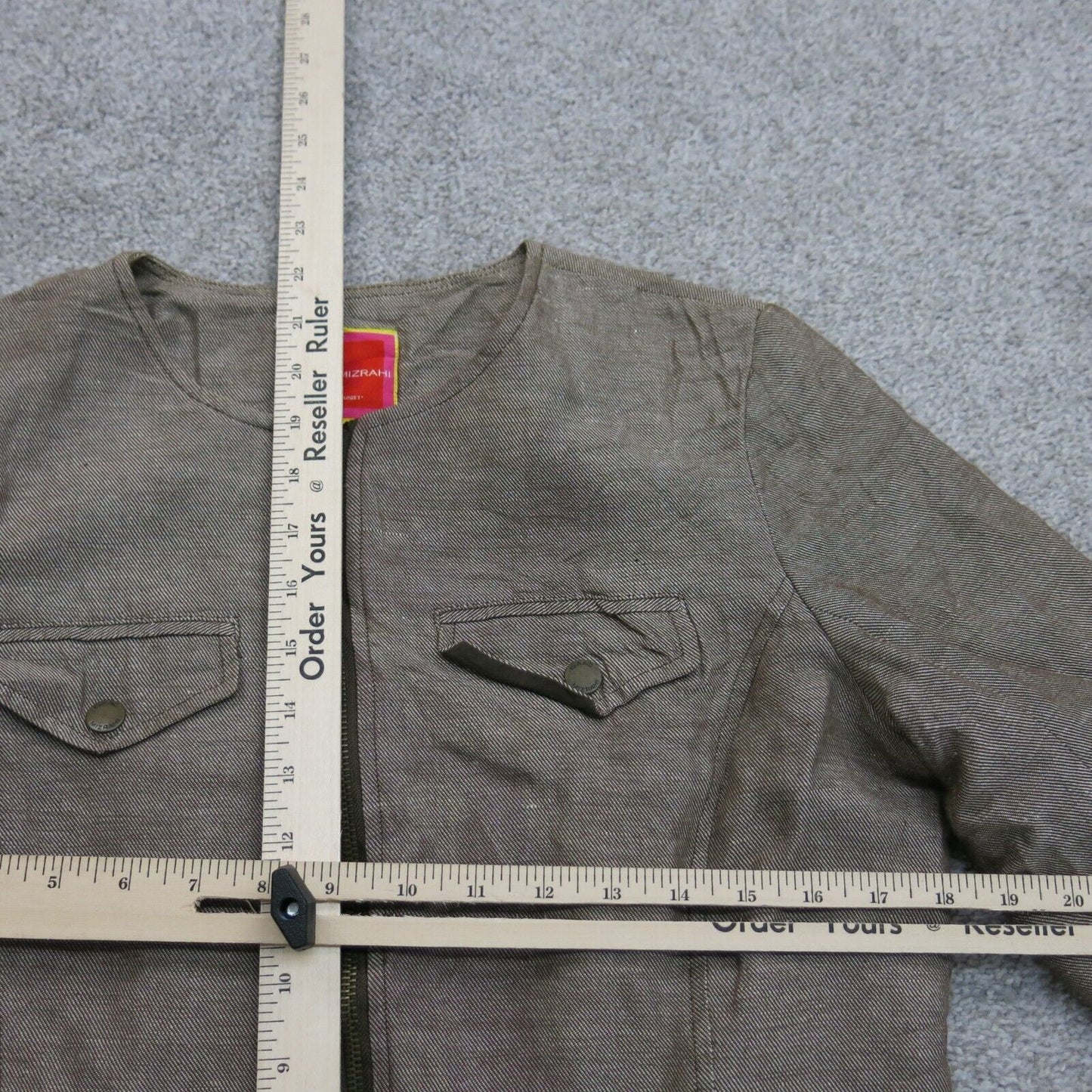 Isaac Mizrahi Women Scrub Jacket Full Zip Up Long Sleeve Pockets Gray Size Large