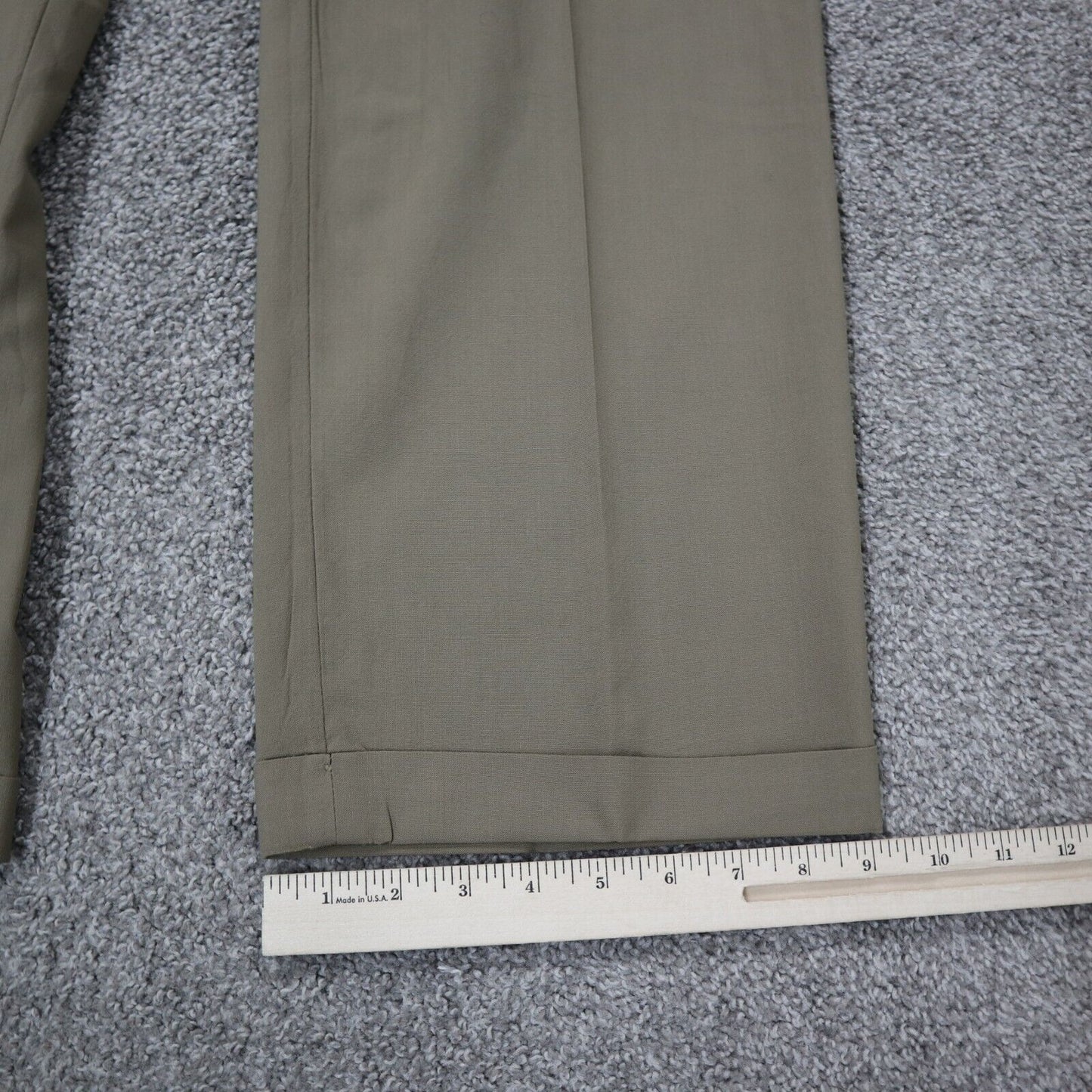 Lands End Mens Pants Dress Straight Leg 100% Wool High Rise Beige Size 38 Long
