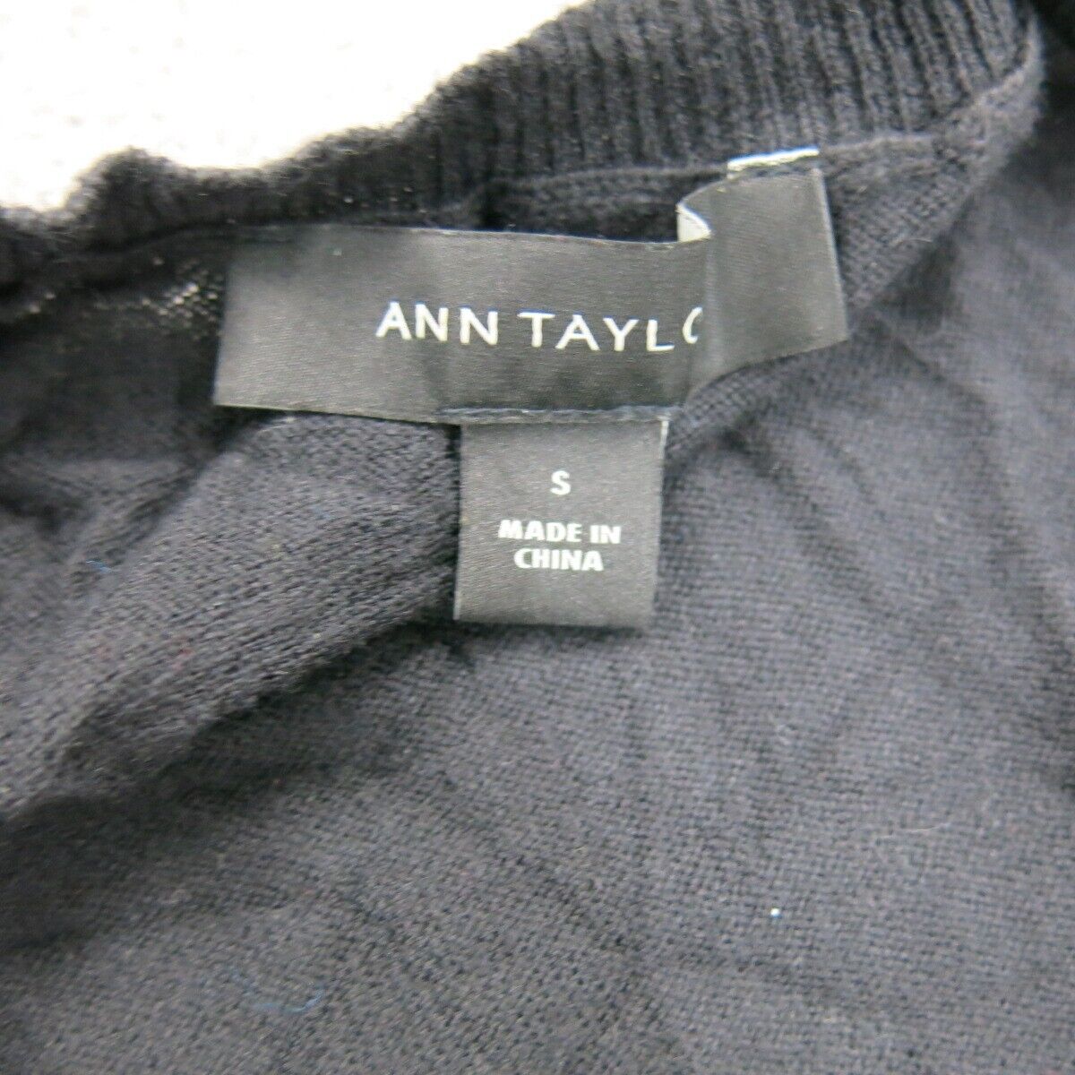 Ann Taylor Womens Cardigan Sweater Knitted Front Button Long Sleeve Black Size S