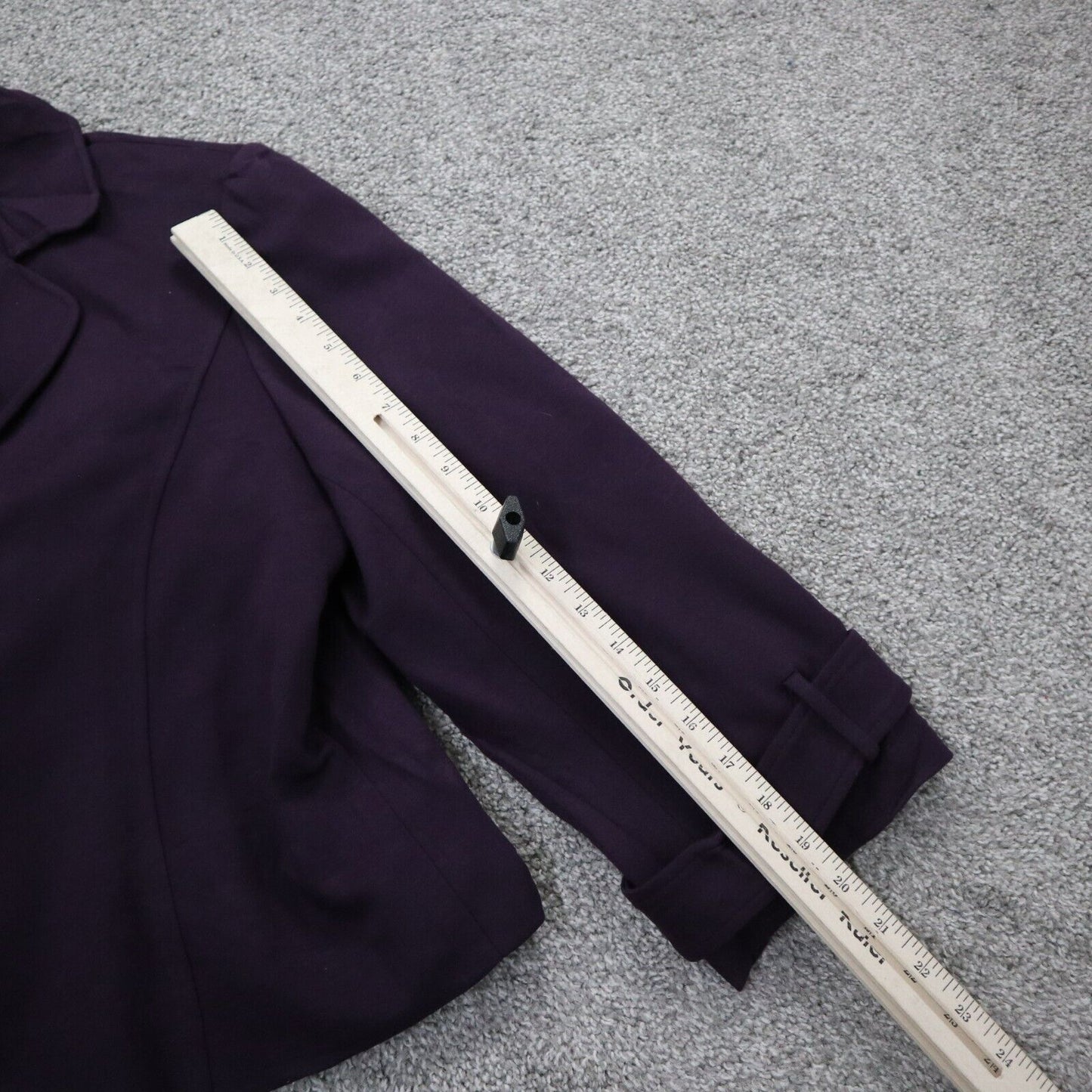 Tahari Womens Blazer Coat Long Sleeves Single Breasted Dark Pocket Purple Size 8