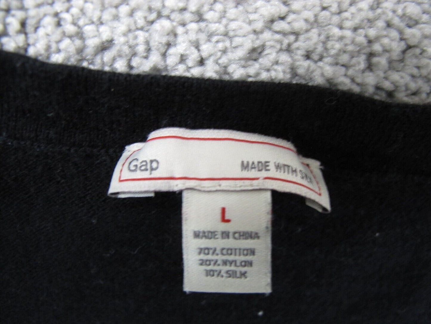 Gap Womens Blouse Top Long Sleeves V Neck High Low Side Slit Black Size Large