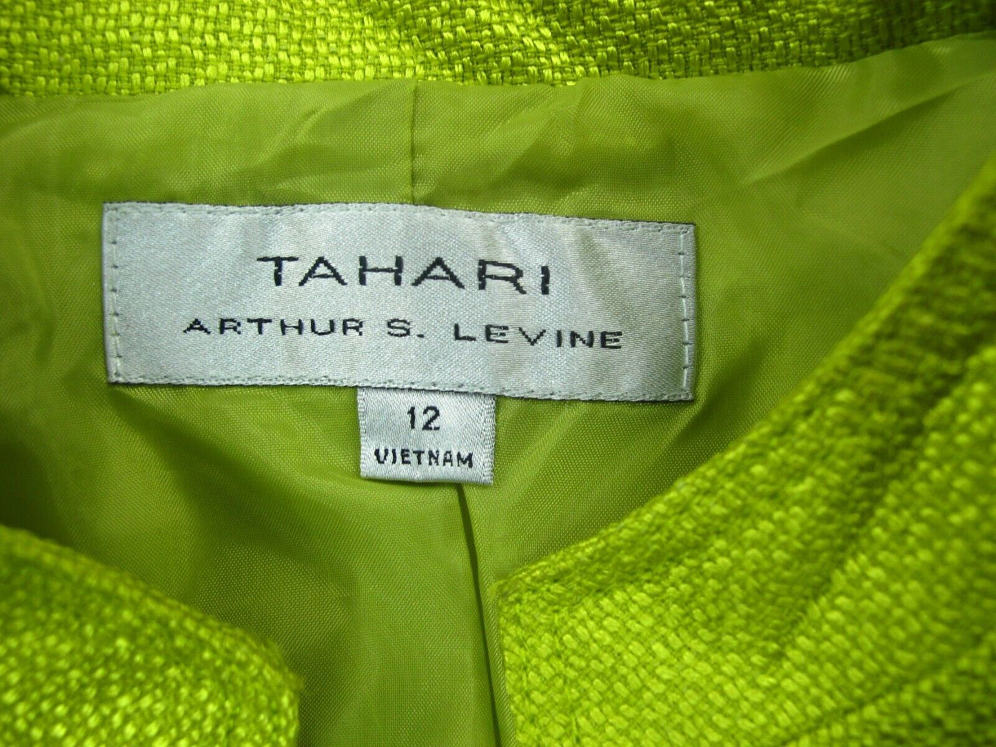 Tahari Womens Cargo Jacket Long Sleeves Front Button Pockets Light Green Size 12