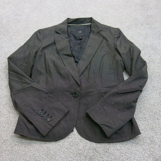 Banana Republic Womens Blazer Coat Single Breasted Long Sleeve Pockets Black 4