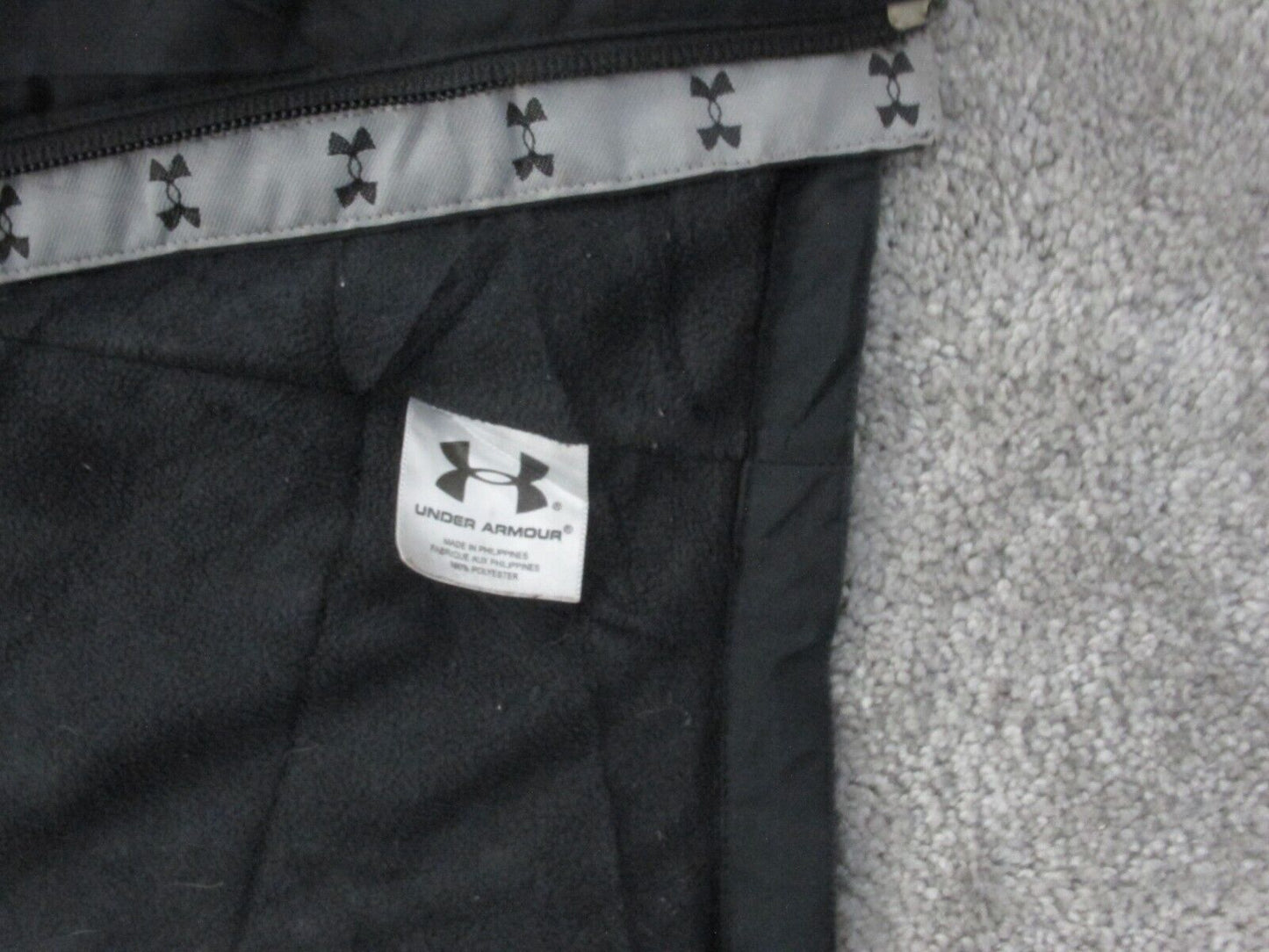 Under Armour Mens Insulated Jacket Full Zip Up Long Sleeves Pockets Black Size S