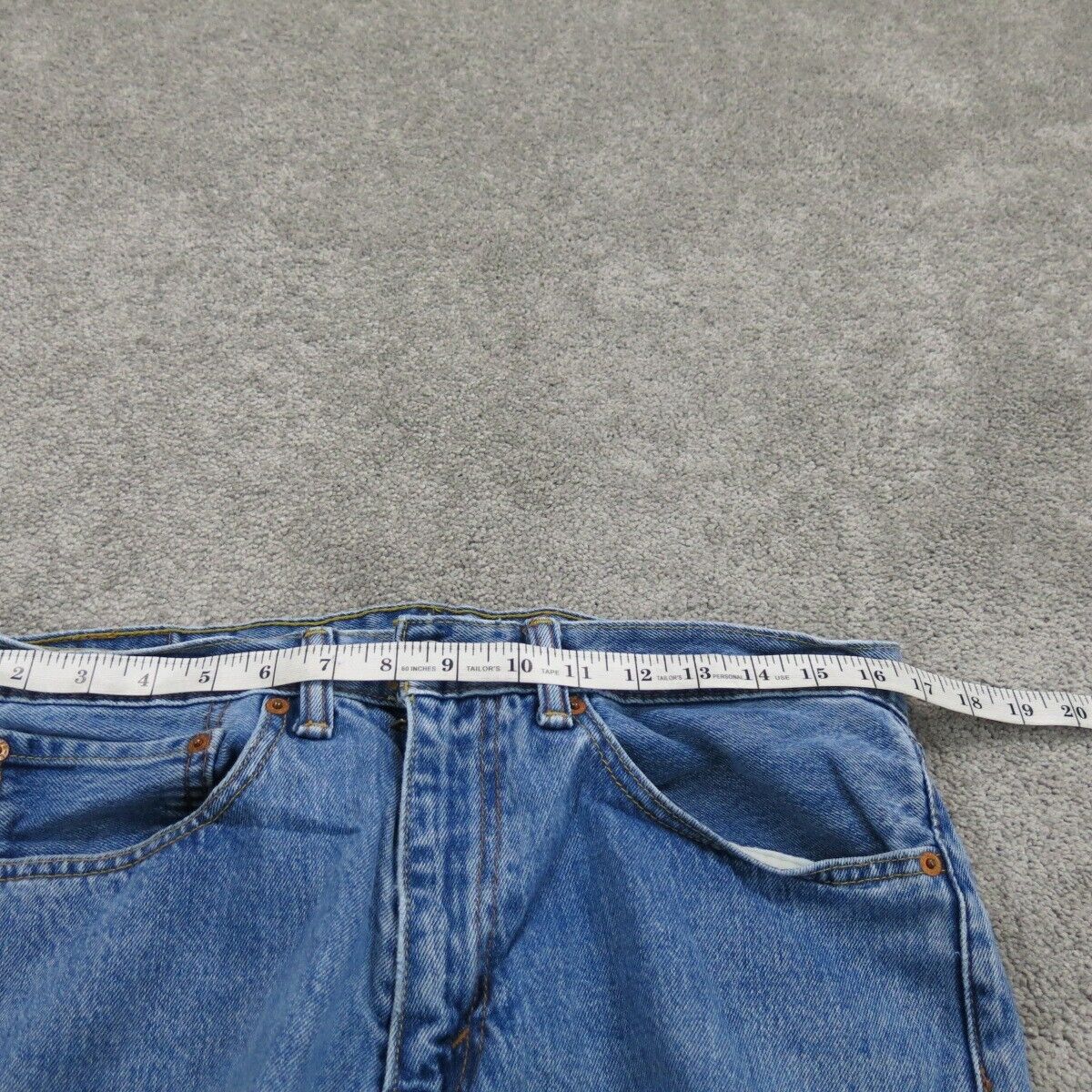 Levis Mens Jeans Straight Leg Denim Regular Fit Mid Rise Blue Size W34XL30