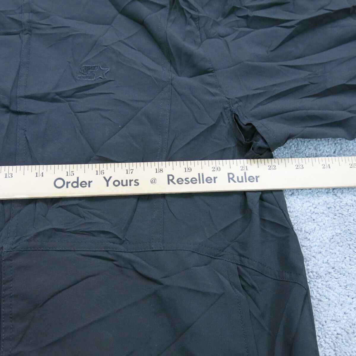 Vintage 90s Starter Mens Windbreaker Jacket Full Zip Long Sleeve Black SZ Medium