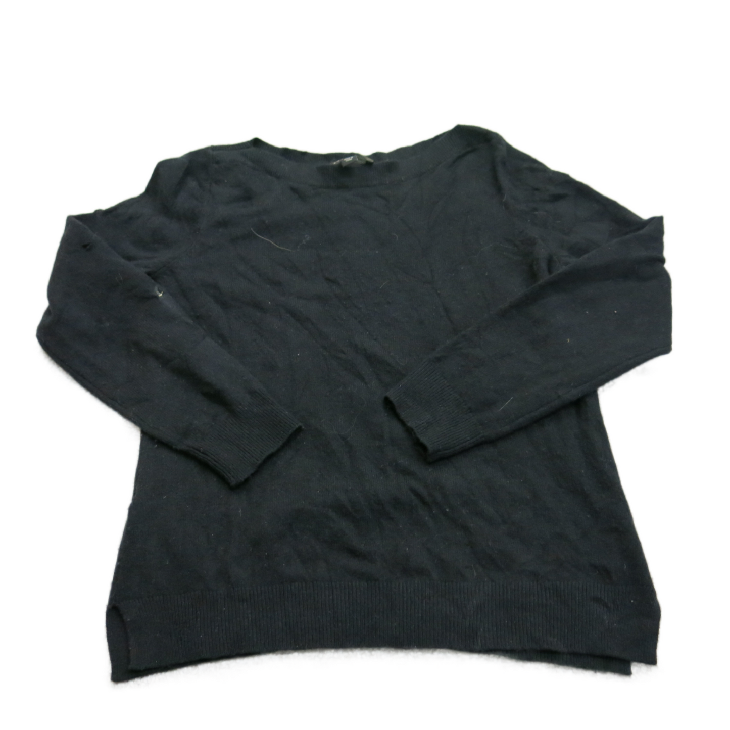 ANN Taylor Womens Pullover Sweater Top Boat Neck Long Sleeves Black Size Small