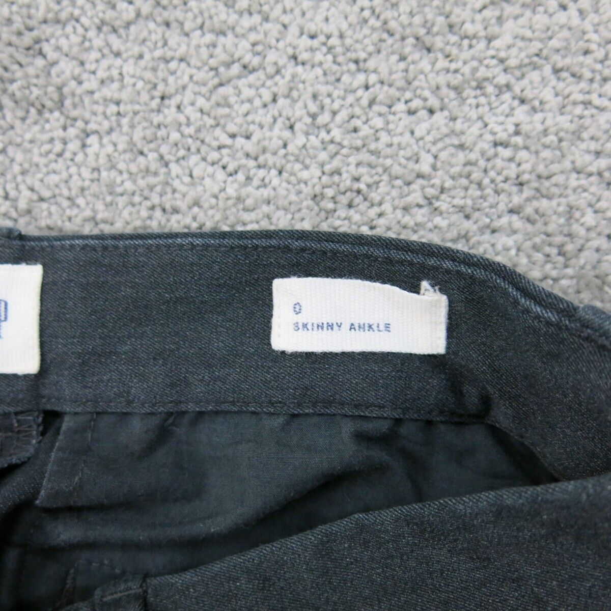 Vintage Women Skinny Ankle Pants Casual Mid Rise Pockets Black Size 0
