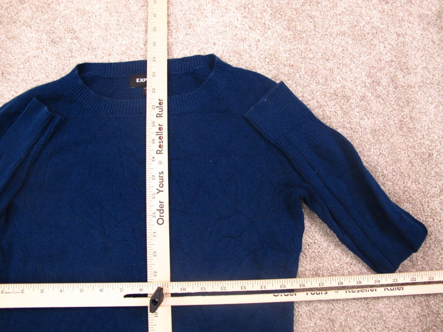 Express Womens Pullover Sweater Knitted Long Sleeve Crew Neck Blue Size Large