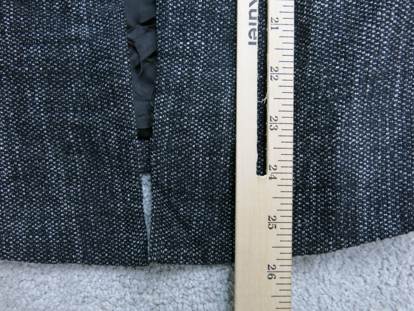 H&M Womens Blazer Coat Stretch Open Front Long Sleeves Pockets Black White SZ 2