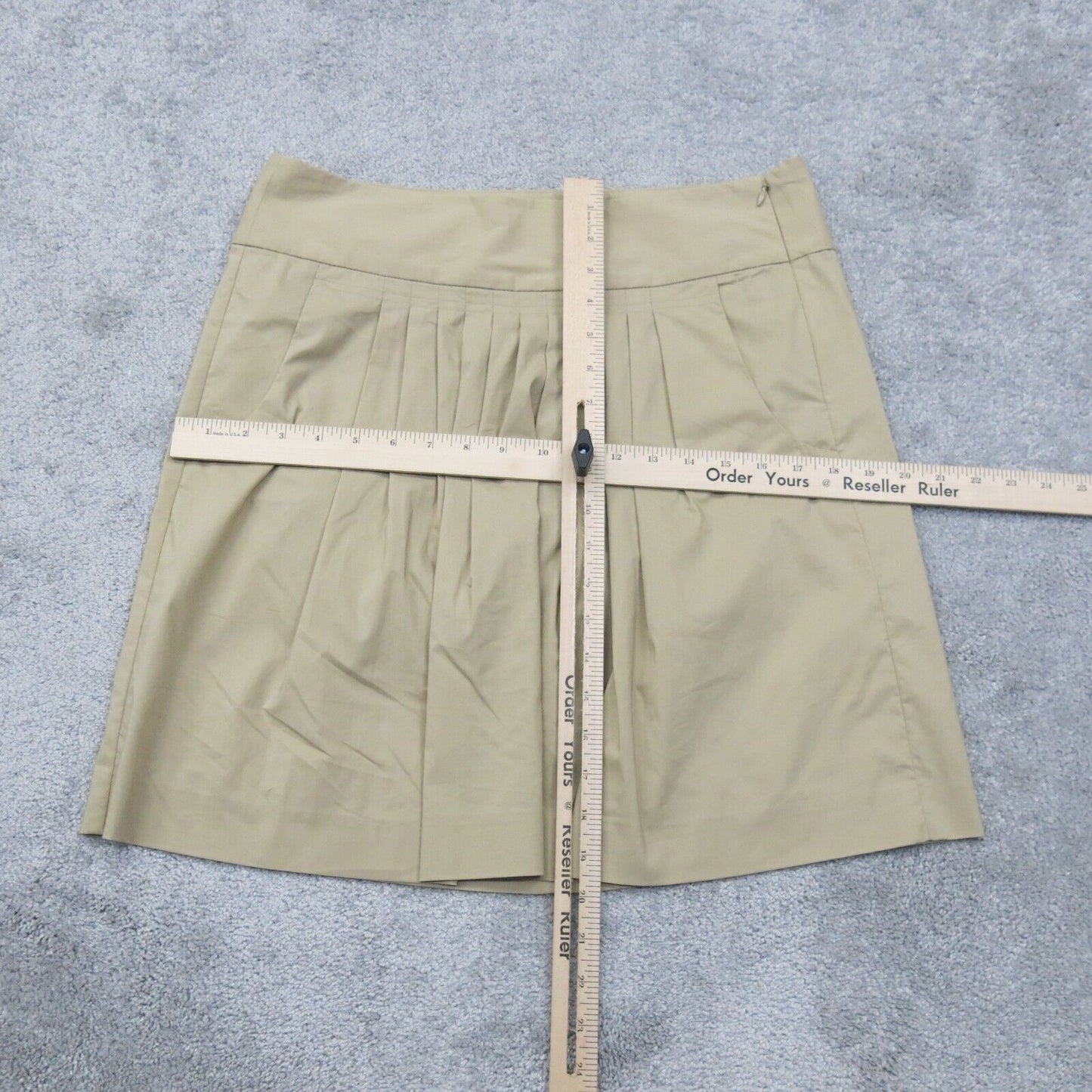 Banana Republic Womens Straight Pencil Skirts Pleated Side Zip Beige Size 8