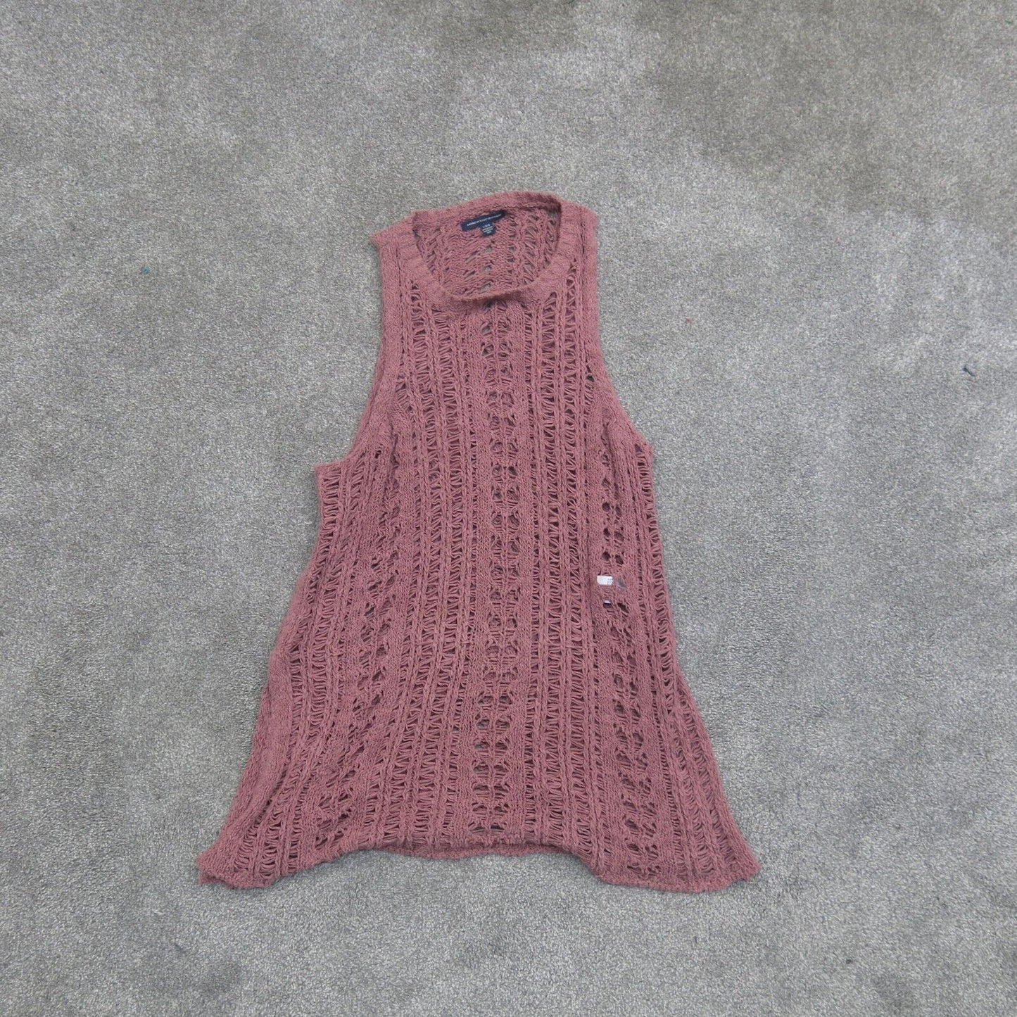 American Eagle Womens Pullover Sweater Knitted Sleeveless Pink Size Large