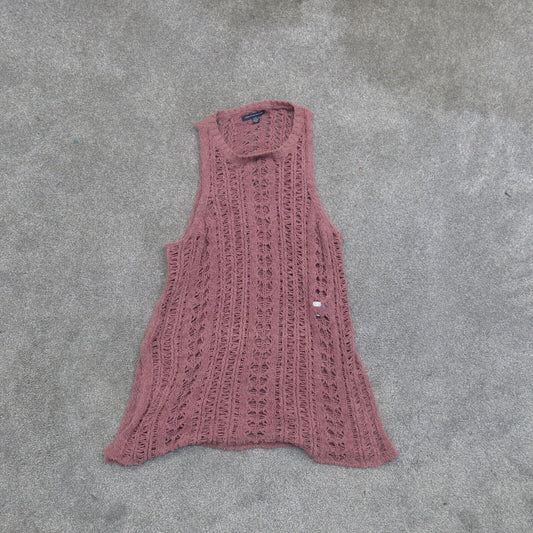 American Eagle Womens Pullover Sweater Knitted Sleeveless Pink Size Large