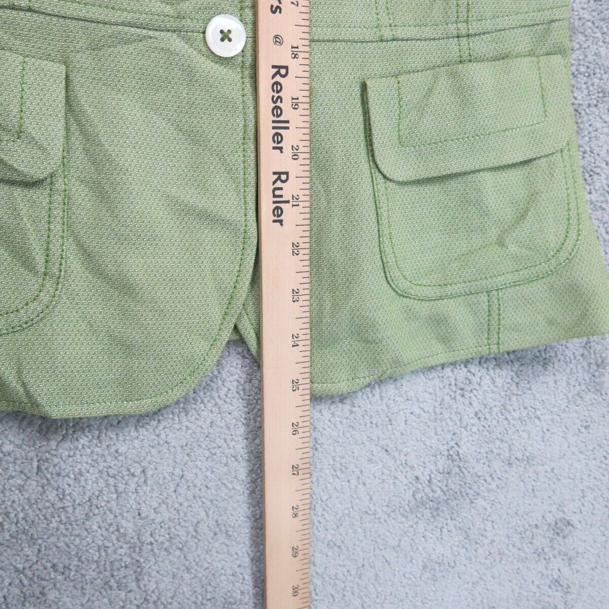 Ann Taylor Women Blazer Coat Single Breasted Long Sleeve Pocket Light Green SZ 8