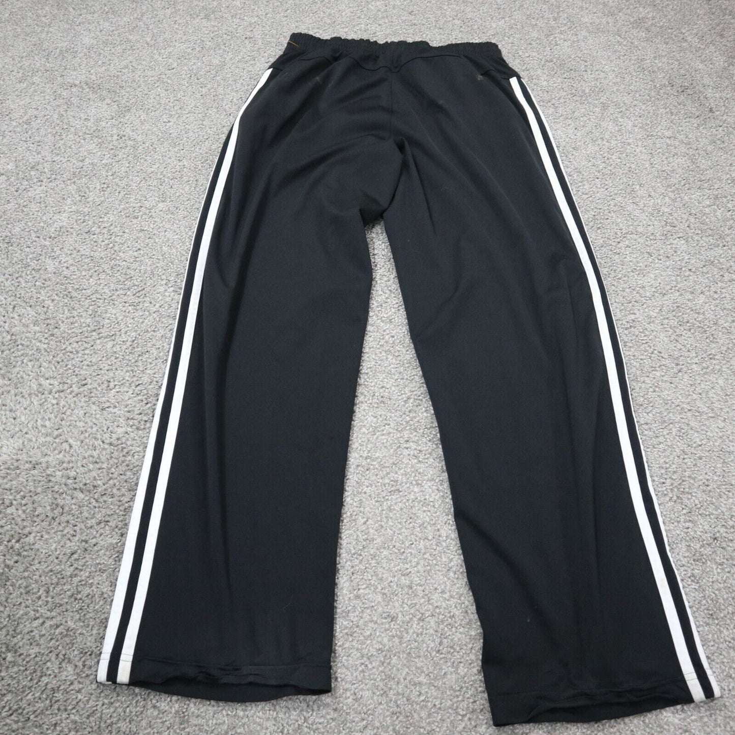 Adidas Mens Track Pant Elastic Waist Stretch Training 3 Striped Black Size XL