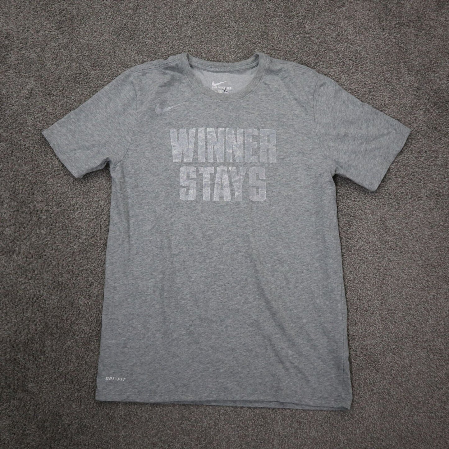 THE NIKE TEE DRI-FIT Women's Athletic T Short Short Sleeve Crew Neck Gray Size M