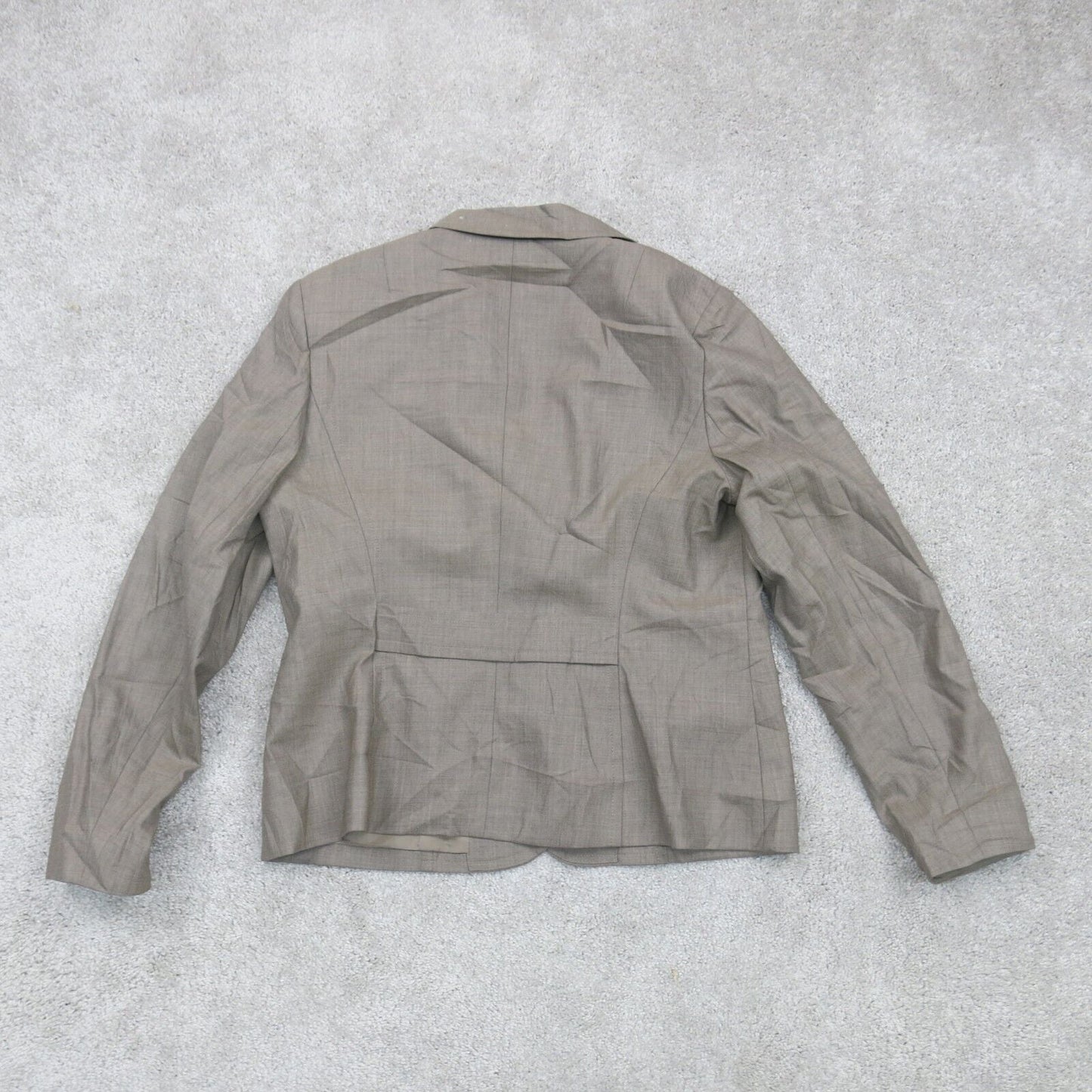 Talbots Womens Blazer Coat Single Breasted Long Sleeves Brown Gray Size 14