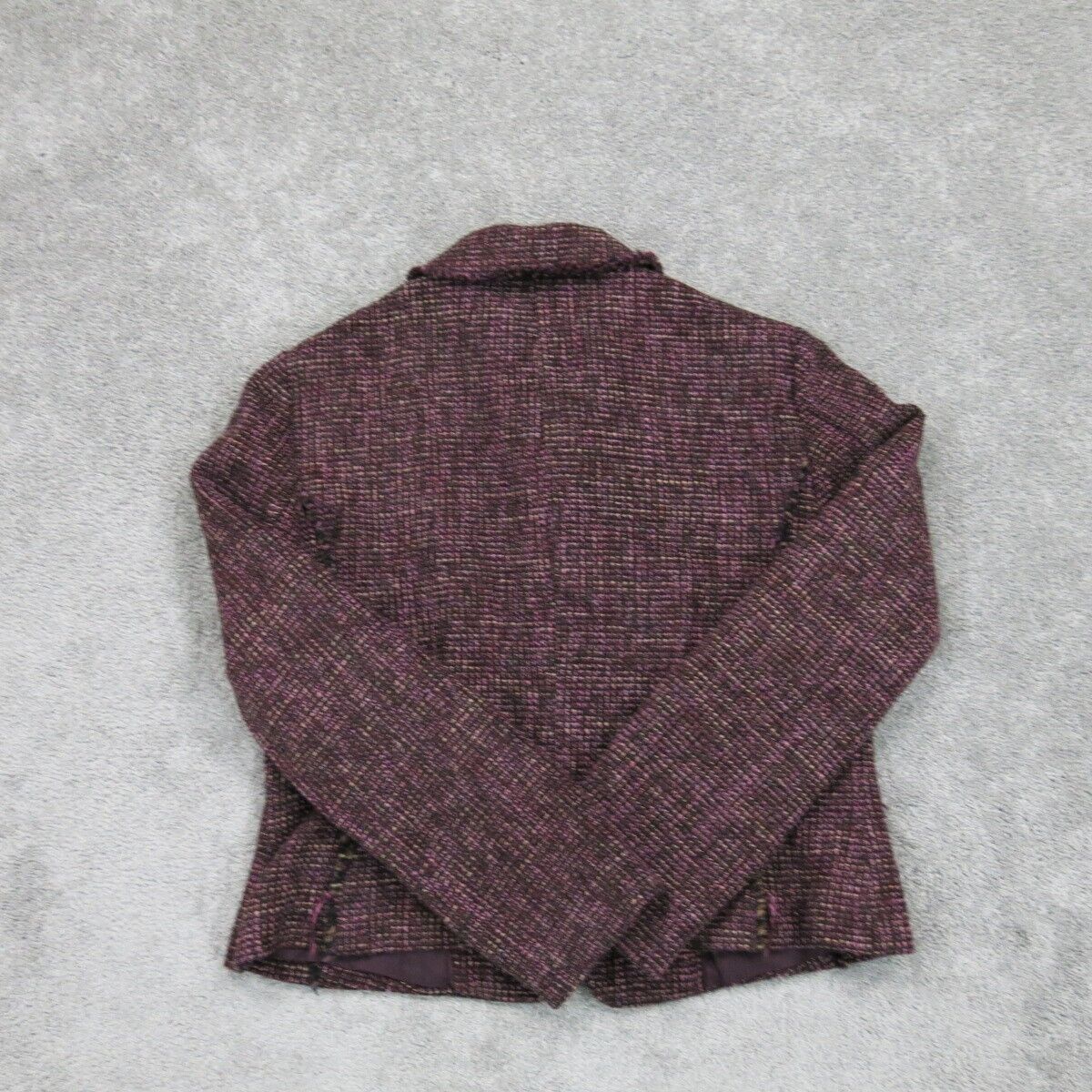 ANN Taylor Womens Tweed Coat Jacket Single Breasted Long Sleeves Pockets Red 12