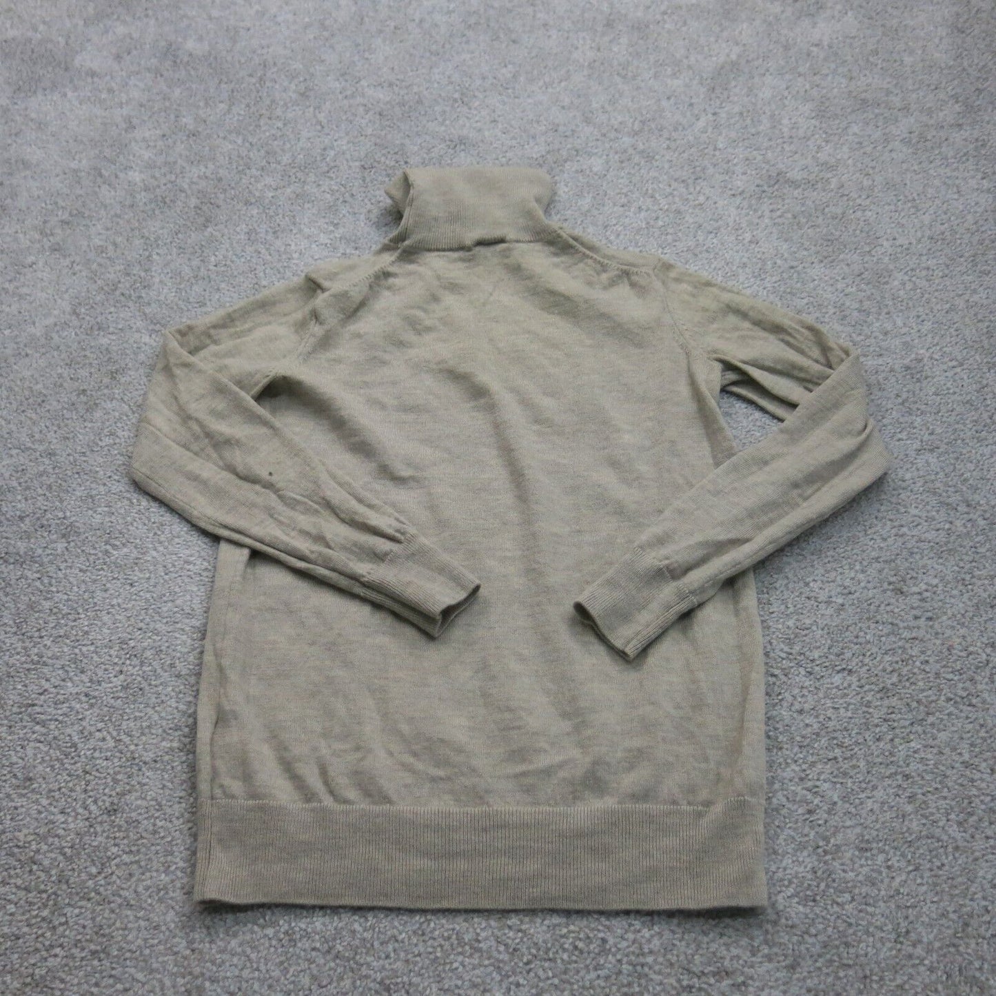 Gap Womens Sweater Knitted Long Sleeve High Neck 100% Merino Wool Beige Size XS