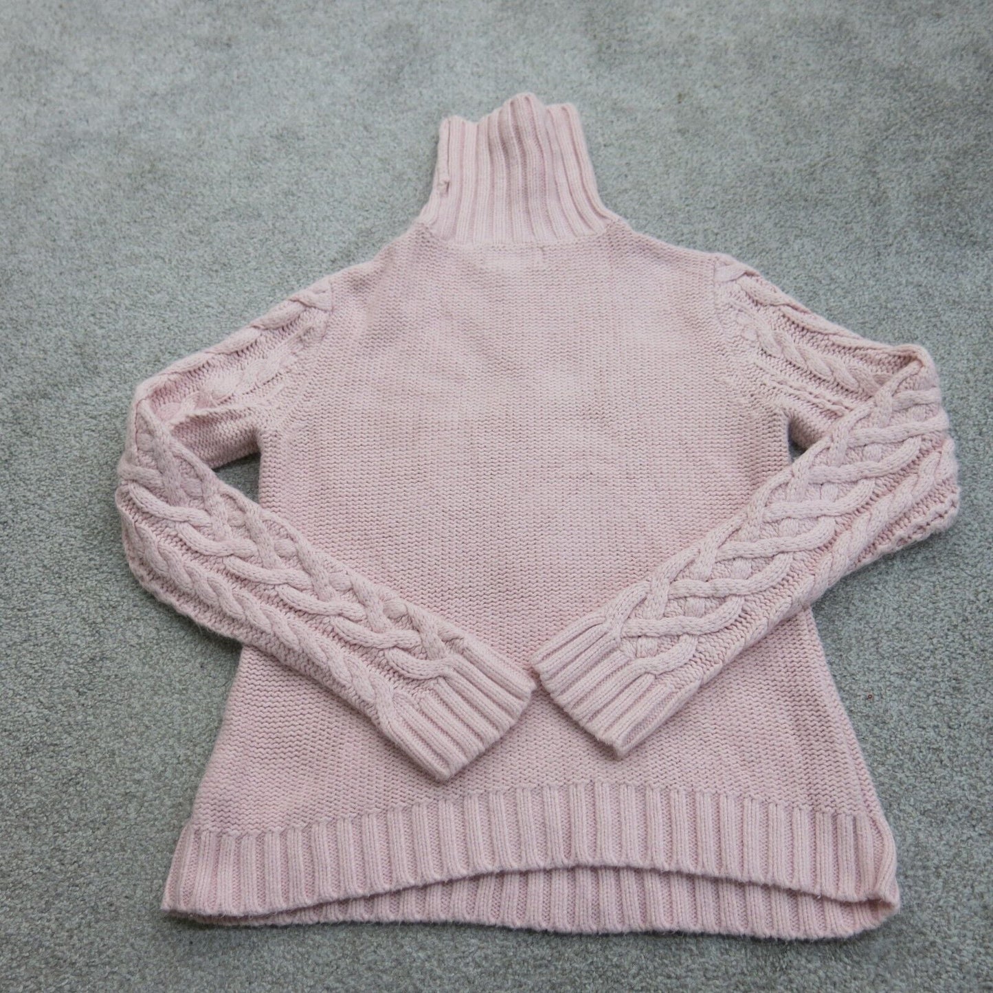 ST. Johns Bay Womens Pullover Sweater Knitted Long Sleeve High Neck Pink SZ P M
