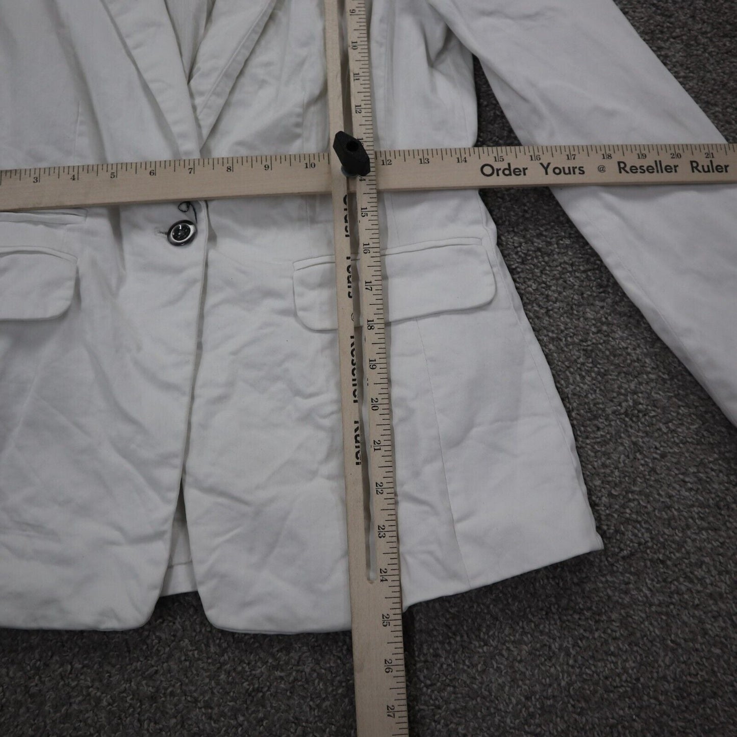 Banana Republic Women Blazer Coat Single Breasted Long Sleeve Pockets White SZ 0
