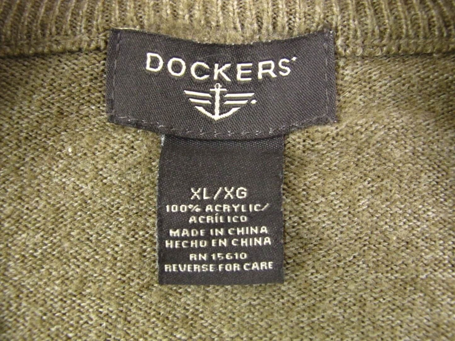 Dockers Womens Pullover Sweater Long Sleeve Mock Neck Olive Green Size X Large
