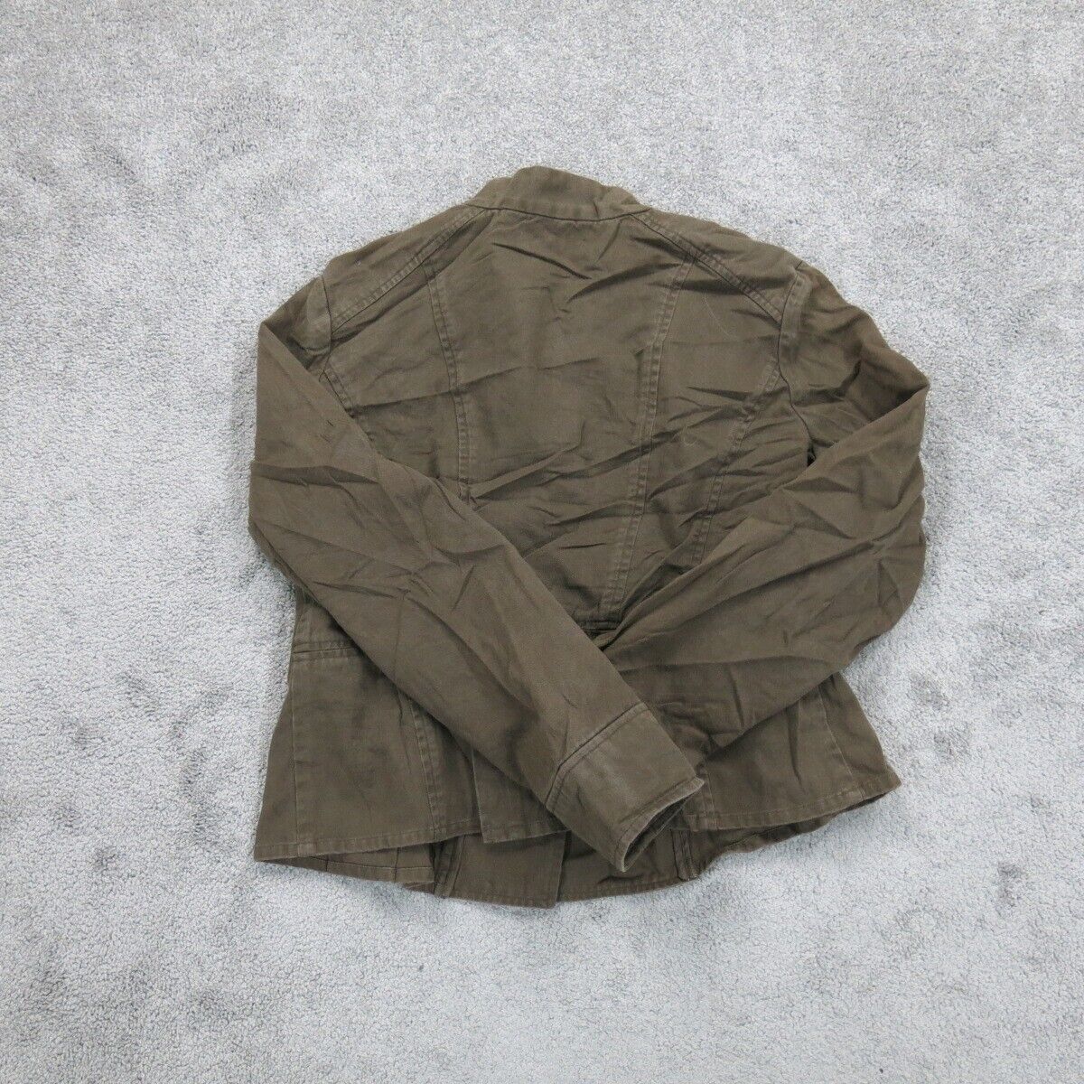 Mossimo Women Pea Coat Double Breasted Long Sleeve Pockets Dark Olive Green SZ L