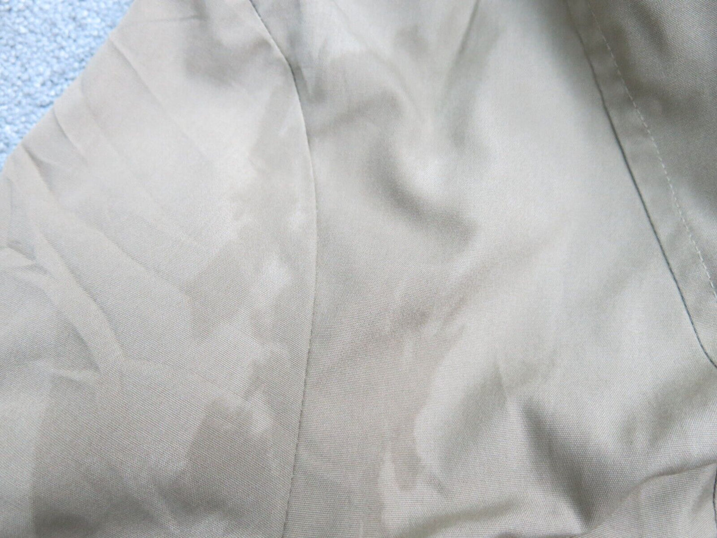 London Fog Mens Long Hooded Coat Front Button Long Sleeves Pockets Beige Size 18