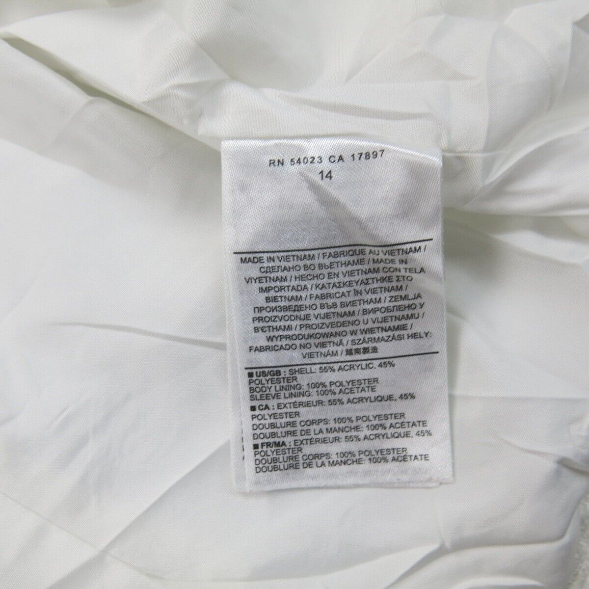 Banana Republic Women Full Zip Scrub Jackets Crew Neck Long Sleeve White Size 14