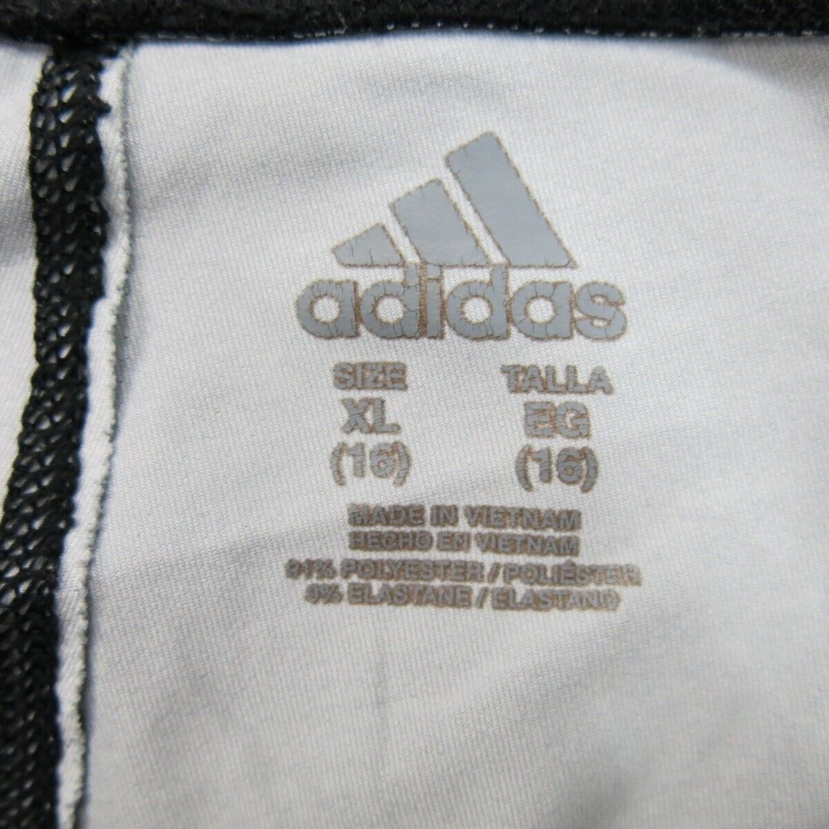 Adidas Womens Legging Gym Training Skinny Leg Low Rise Black Gray Size X Large