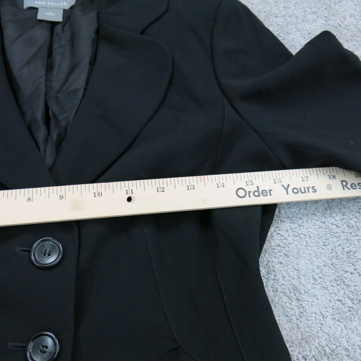 Ann Taylor Womens Blazer Coat Jacket Front 2 Button Long Sleeve Black Size 2