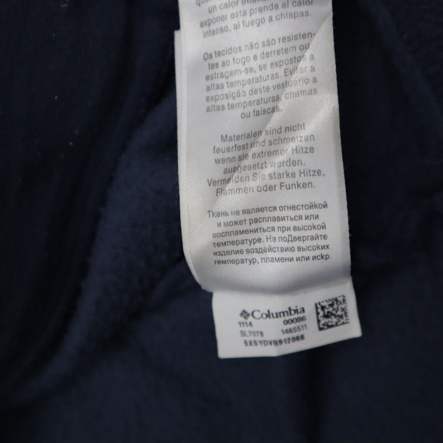 Columbia Mens Fleece Jacket Full Zip Up Long Sleeve Mock Neck Logo Blue Size L