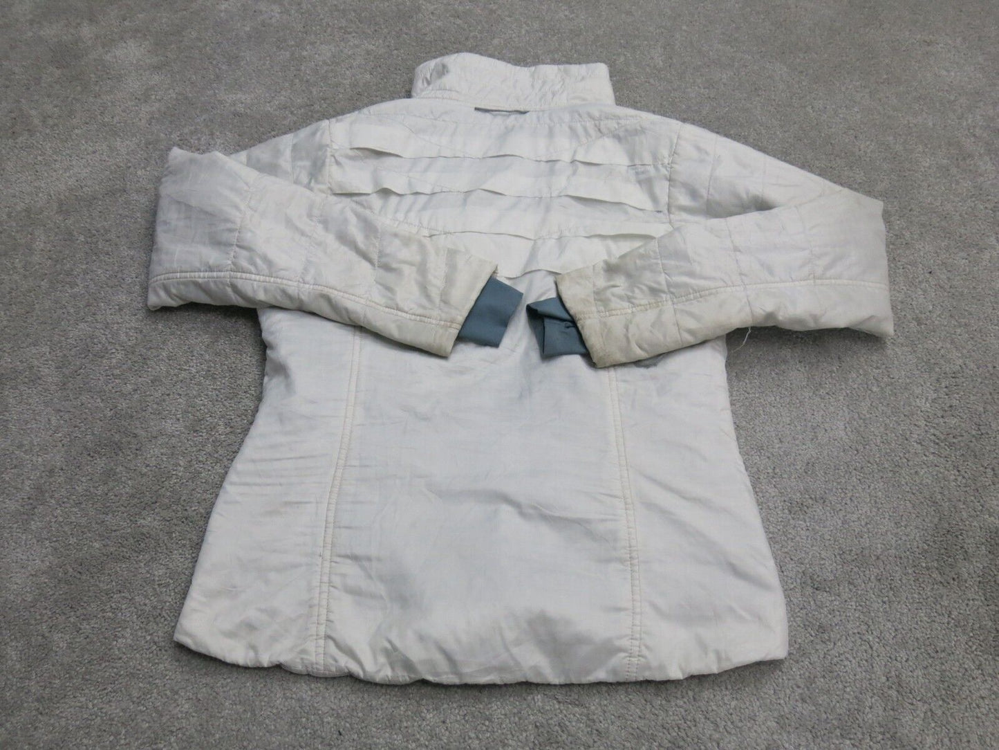 Columbia Mens Windbreaker Coat Jacket Full Zip Up Long Sleeves Pockets White XS