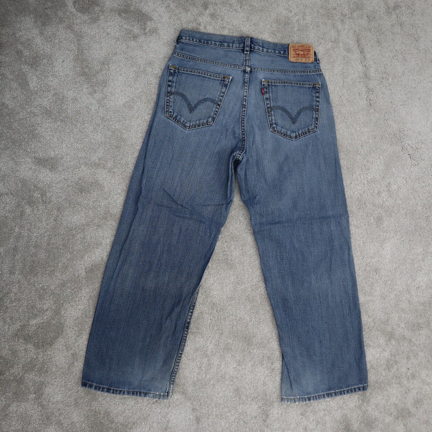 Levi s 569 Jeans Women s Size 12 Blue Stretch Loose Straight Leg Denim Jeans
